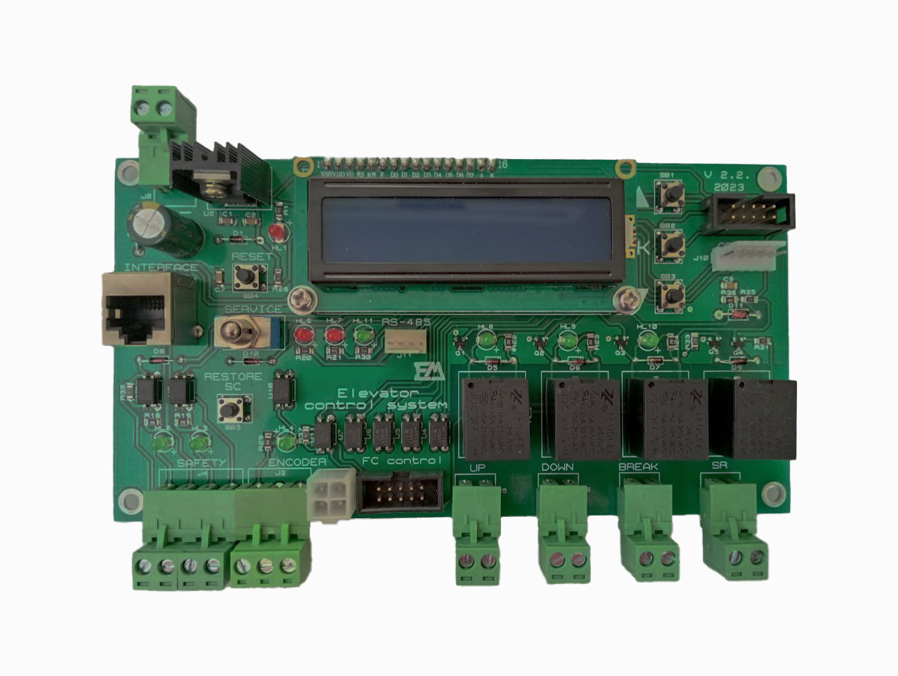 Freight elevator control board